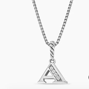 David Yurman  Initial 'A' Pendant Necklace new in box